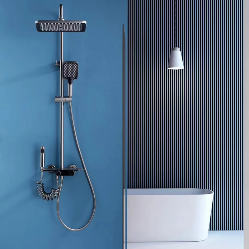 Flarenti : Colonne de Douche LED Gun Grey avec Cascade et Affichage Digital