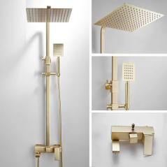 Colonne Bain-Douche Tzare : Élégance Dorée et Confort pour Votre Salle de Bain