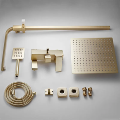 Colonne Bain-Douche Tzare : Élégance Dorée et Confort pour Votre Salle de Bain