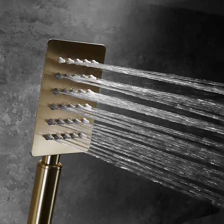 Colonne bain douche mitigeur doré brossé, Tzare