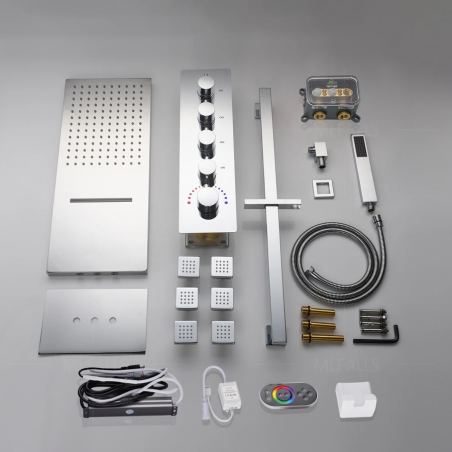 Douche thermostatique à encastrer connecté chrome