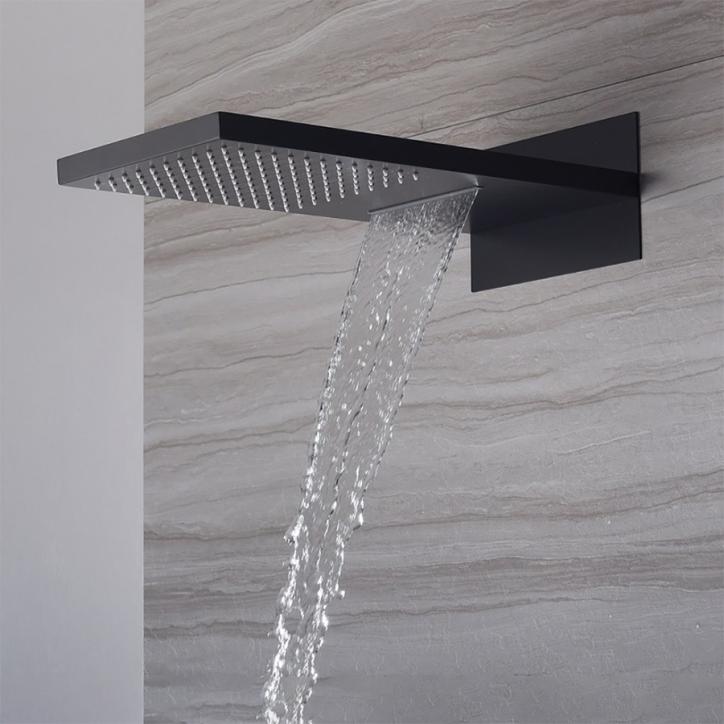 Douche à encastrer connectée noire, York