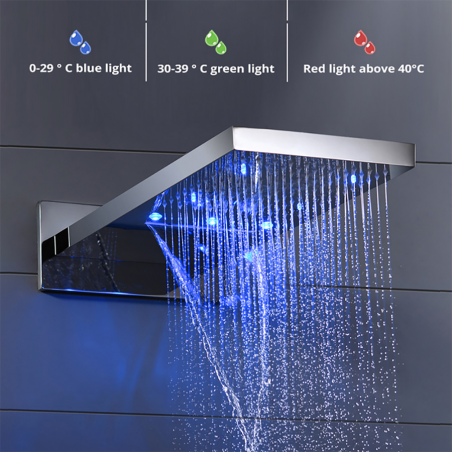 Composition de douche led à encastrer chrome, Rime