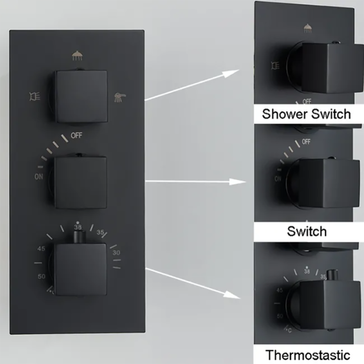 Composition thermostatique encastrer noir, Hanoi