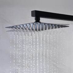 Composition de douche encastrée murale noire, Chantilly