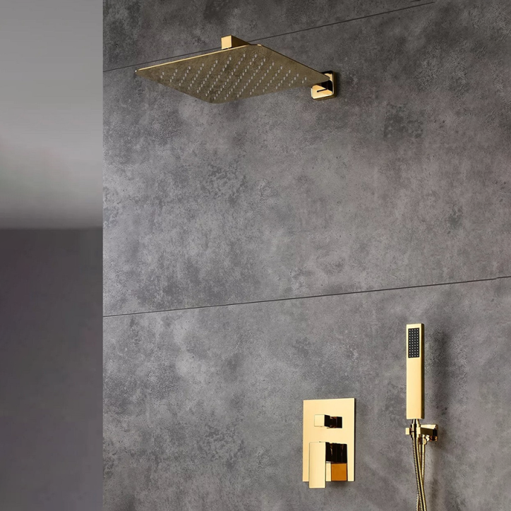 Composition mitigeur de douche encastrée dorée, Benise