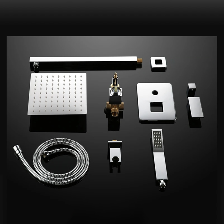 Composition de douche encastrée murale chrome, Pétro