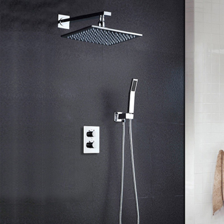 Douche thermostatique de  led encastrer chrome, Glascow