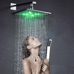 Douche LED Glascow : Luxe Chromé, Sécurité Thermostatique et Écologie