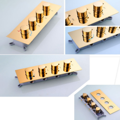 Broscia : Ciel de Pluie LED Doré - Élégance et Confort pour Votre Bain