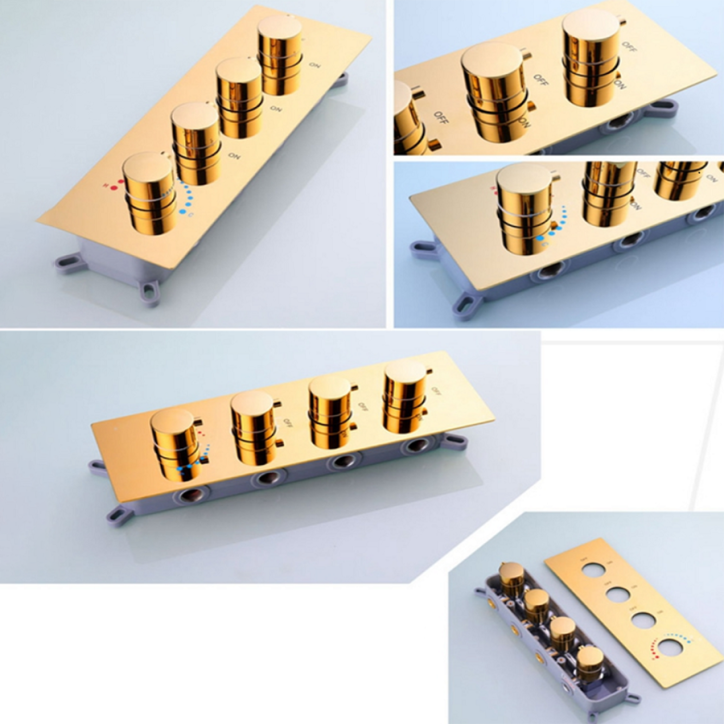 Ciel de pluie thermostatique led doré, Broscia