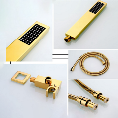 Broscia : Ciel de Pluie LED Doré - Élégance et Confort pour Votre Bain