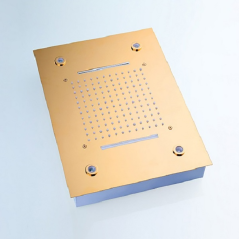 Broscia : Ciel de Pluie LED Doré - Élégance et Confort pour Votre Bain