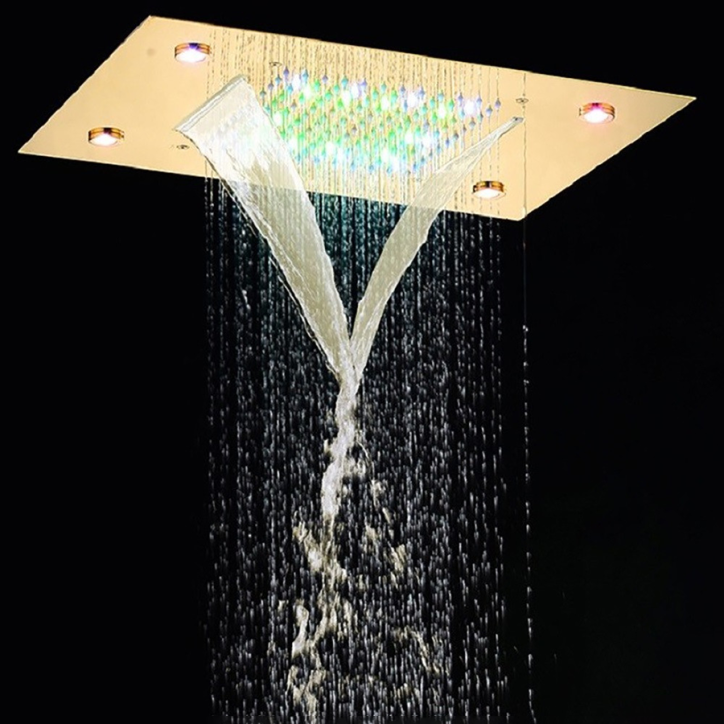 Ciel de pluie thermostatique led doré, Broscia