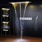 Milaga : Ciel de Pluie LED Chromé - Luxe et Bien-Être pour Votre Bain