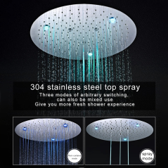 Ciel de pluie thermostatique led chrome Ø50cm, Bellefast