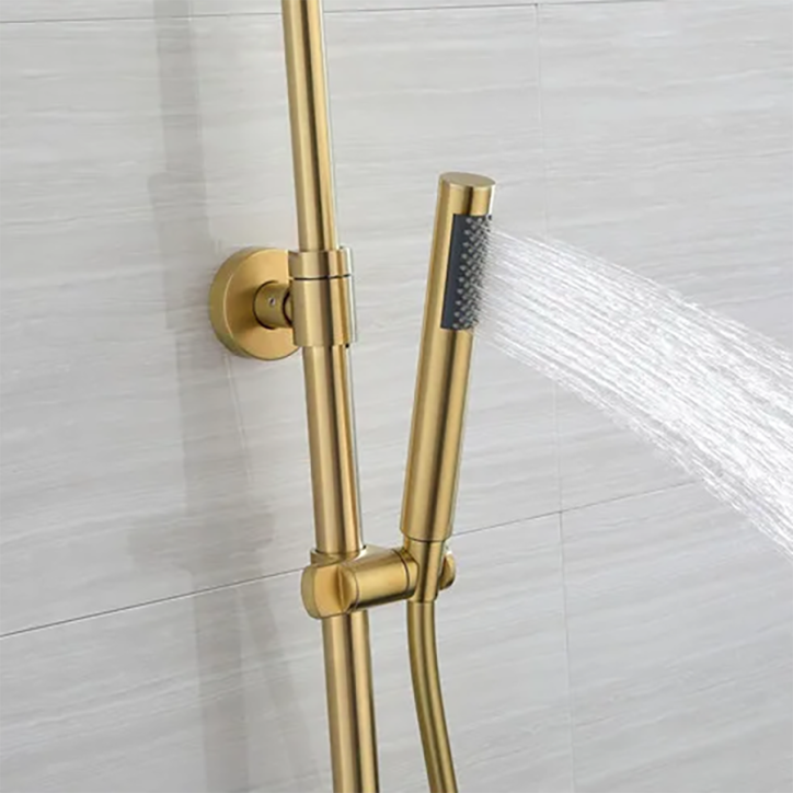 Colonne de douche thermostatique dorée, Atoli