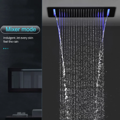 Monzi : Ciel de Pluie LED Noir - Luxe, Bien-Être et Technologie Avancée