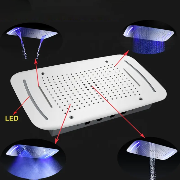 Ciel de pluie thermostatique led chrome, Vienne