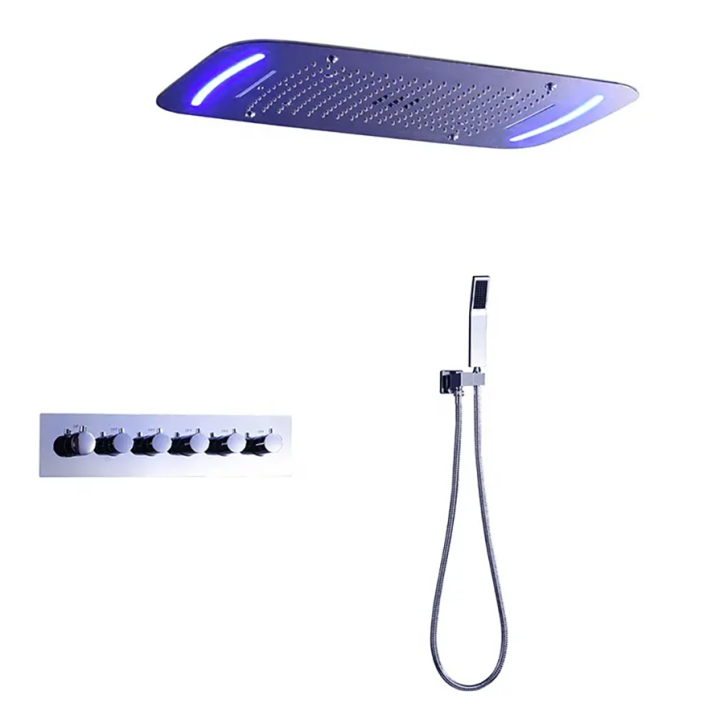 Ciel de pluie thermostatique led chrome, Vienne