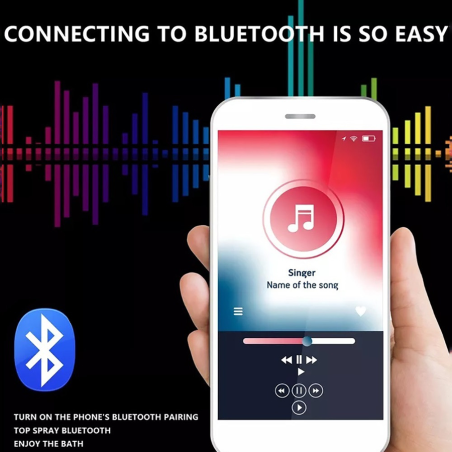 Ciel de pluie connecté led doré brossé, Caracasse