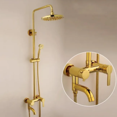 Colonne Bain-Douche Bissau Dorée : Design Luxueux & Hauteur Réglable