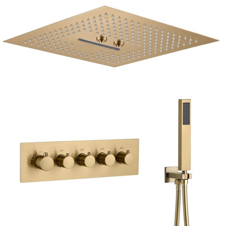 Ciel de pluie connecté led doré brossé, Caracasse