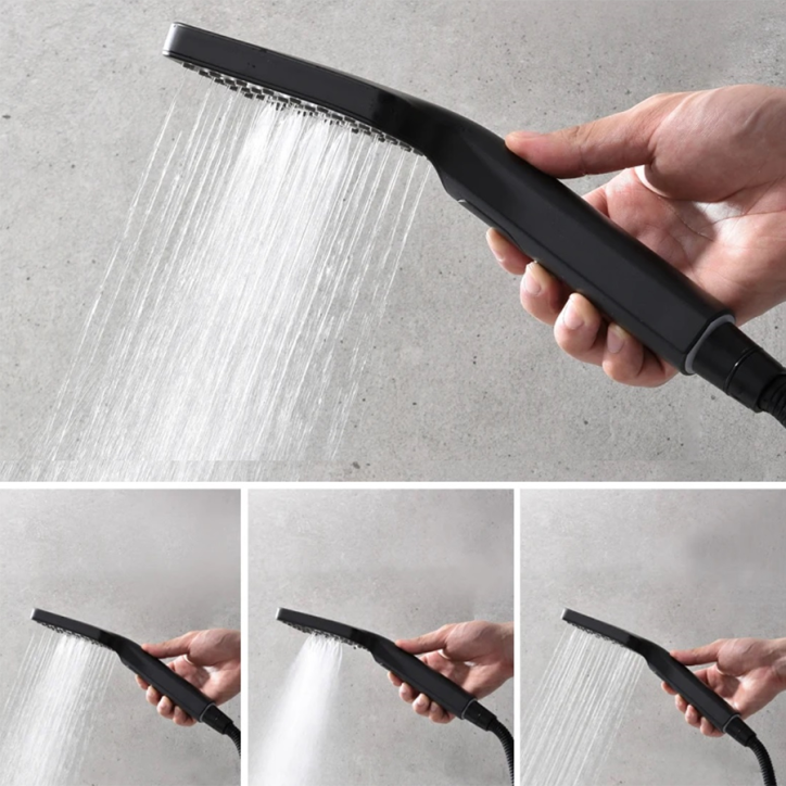 Ciel de pluie connecté led thermostatique noire ,Mako