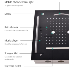 Mako : Ciel de Pluie Noir - Luxe, Bluetooth et Douche Multisensorielle