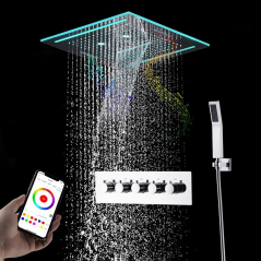 King : Ciel de Pluie LED Connecté - Luxe, Cascade et Musique Bluetooth