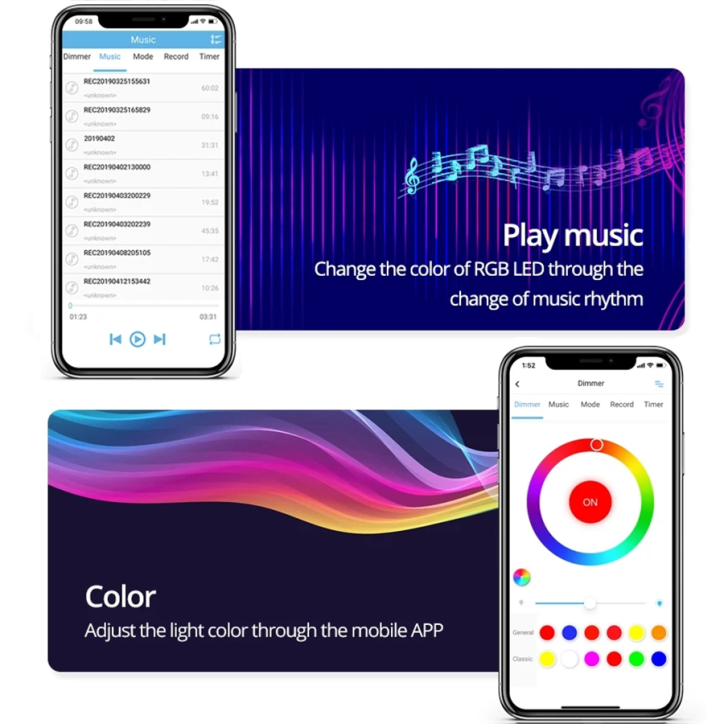 Ciel de pluie connecté led chrome, King