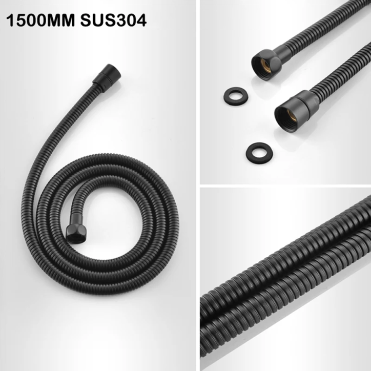 Ciel de pluie led thermostatique hydro noir, Lisboa