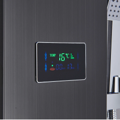 Colonne de douche hydromassante led noir, Milano