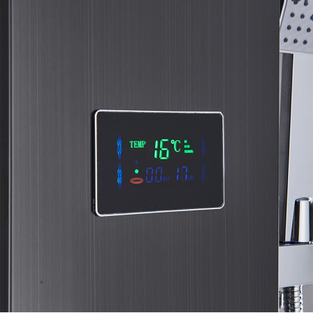 Colonne de douche hydromassante led noir, Milano