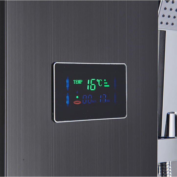 Colonne de douche hydromassante led noir, Milano