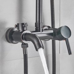 Colonne bain douche noire Ø25cm, Karat