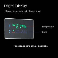 Panneau de douche massant led noir, Ténor