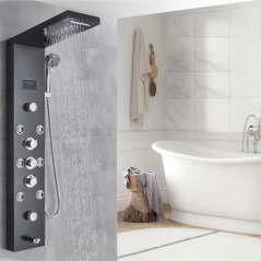 Panneau de Douche LED Glame : Design Noir, Relaxation et Haute Technologie