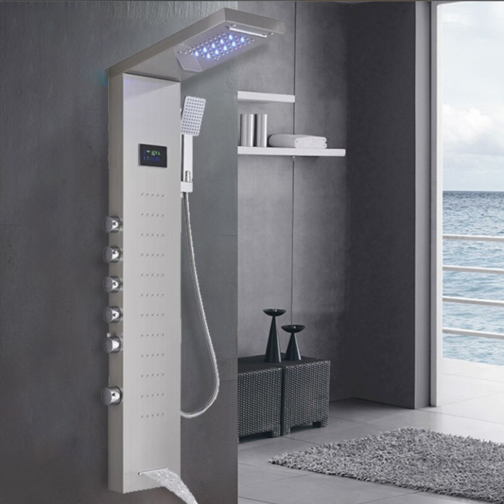 Panneau de douche massant led gris, Oracle