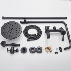 Colonne de Douche Noire : Design Moderne, Bec de Bain & Hauteur Ajustable