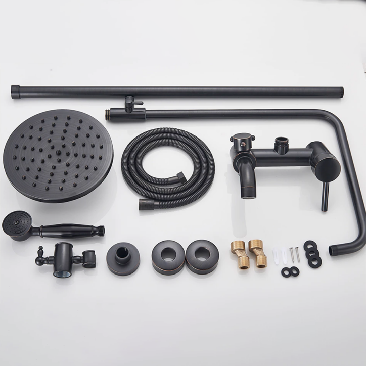 Colonne bain douche noire Ø25cm, Karat