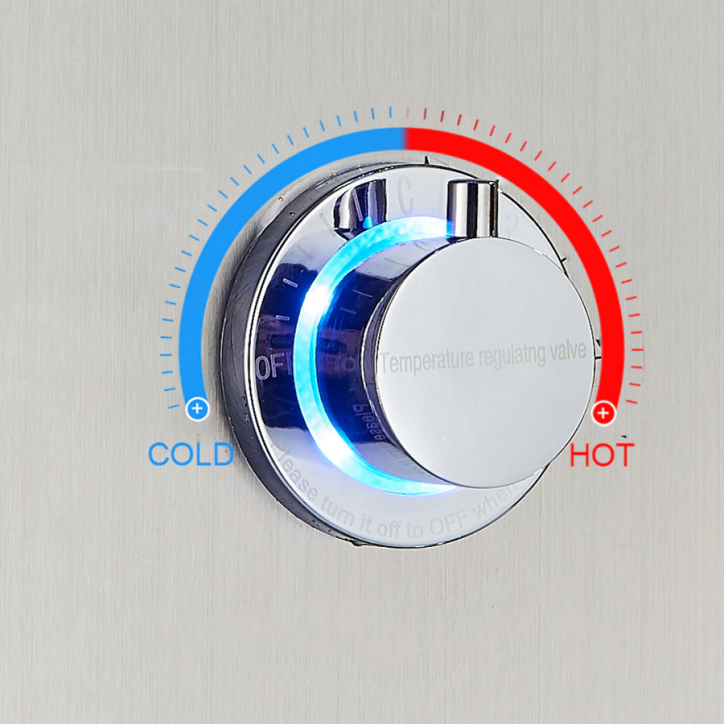 Panneau de douche massant led gris, Narko