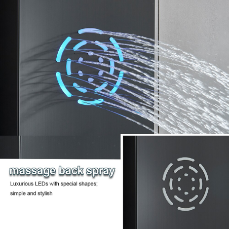 Colonne de douche assant led noire, Horus