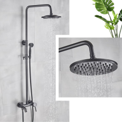 Colonne de Douche Noire : Design Moderne, Bec de Bain & Hauteur Ajustable