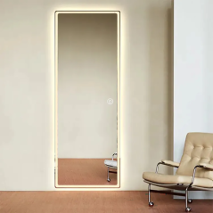 Miroir LED Graphe - Design Élégant, Antibuée, et Éclairage Dimmable