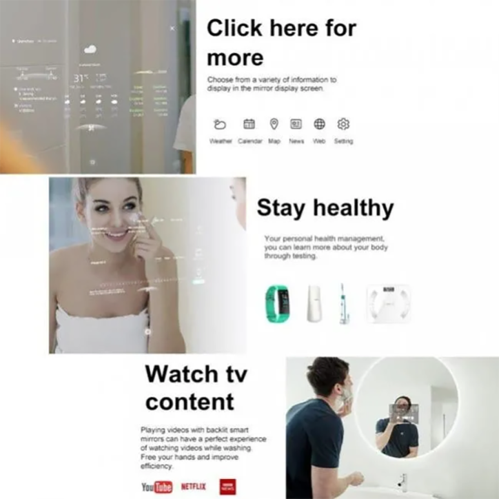 Miroir lumineux led connecté Ø60 cm, Angel