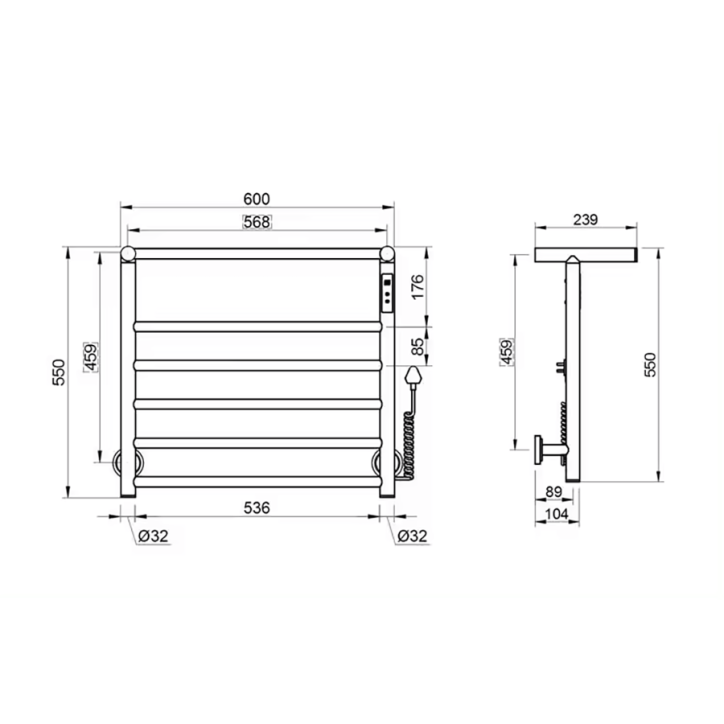 Sèche serviette électrique doré brossé, Minos
