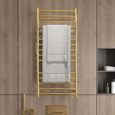 Sèche-Serviettes Électrique Malaga - Luxe Doré et Chaleur Confortable