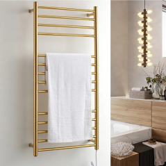 Sèche-Serviettes Électrique Malaga - Luxe Doré et Chaleur Confortable