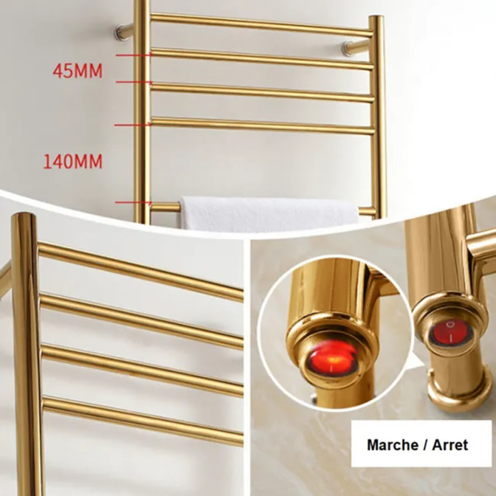 Sèche serviettes électrique doré 350w, Malaga